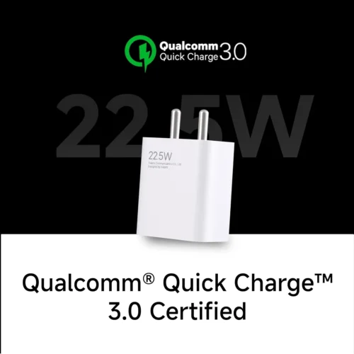 MI Xiaomi 22.5W Fast Charger with USB-C Cable, Quick Charge 3.0 Power Adapter Compatible with Redmi Note Series, Poco, Mi, Any Type C Devices – with Power Delivery (White)