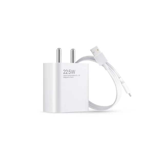 MI Xiaomi 22.5W Fast Charger with USB-C Cable, Quick Charge 3.0 Power Adapter Compatible with Redmi Note Series, Poco, Mi, Any Type C Devices - with Power Delivery (White) - Image 3
